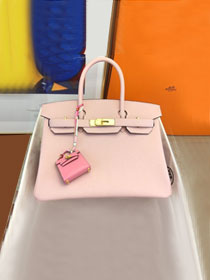 Hermes original togo leather birkin 25 bag H25-1 3Q rose sakura