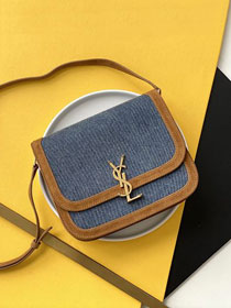 YSL original denim solfeino shoulder bag 634025 blue