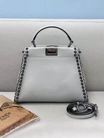 Fendi original calfskin small peekaboo bag 8BN244 ice blue