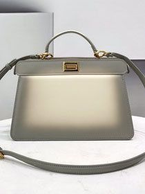 Fendi original calfskin small peekaboo ISeeU bag 8BN330 grey
