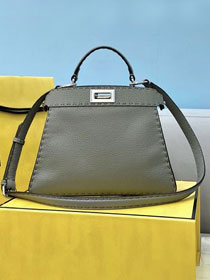 Fendi original grained calfskin small peekaboo ISeeU bag 8BN327 grey