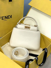 Fendi original lambskin mini peekaboo bag 8BN241 white