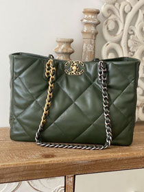 CC original lambskin 19 shopping bag AS3660 green