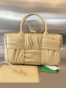 BV original calfskin small arco tote bag 729043 porridge