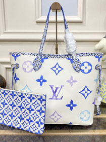 Louis vuitton original monogram canvas neverfull MM M22979 blue