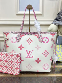 Louis vuitton original monogram canvas neverfull MM M22980 pink