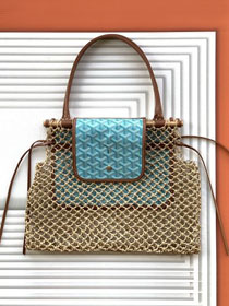 Goyard original raffia mesh aligre bag GY0122 blue