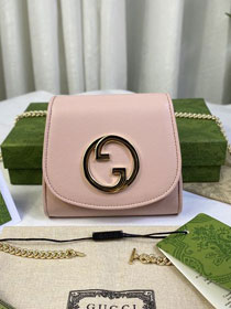 GG original calfskin blondie chain wallet 725219 pink
