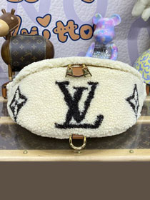 Louis vuitton original shearling bumbag M23715 white