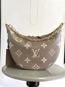 Louis vuitton original calfskin loop hobo bag M46738 grey