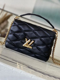 Louis vuitton original lambskin GO-14 medium handbag M22891 black