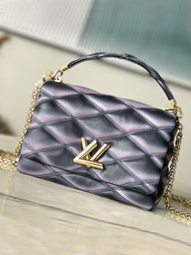 Louis vuitton original lambskin GO-14 medium handbag M23569 black