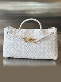 BV original lambskin east-west andiamo bag 754990 white