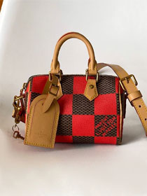Louis vuitton original damier canvas nano speedy 18 N40611 red