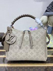 2022 Louis vuitton original mahina leather beaubourg hobo MM bag M56073 grey