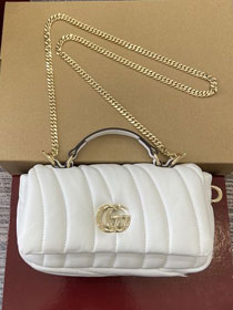 GG original lambskin milano mini top handle bag 806017 white