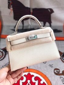 Hermes original chevre mini kelly 19 bag KG0019 craie