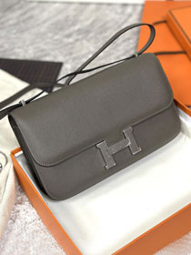 Hermes original epsom leather constance elan bag C026 grey etain