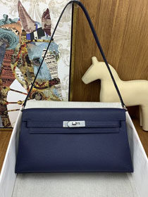 Hermes original chevre leather kelly elan KE0028-5 blue sapphire