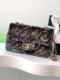 CC original sequins flap bag AS4561 black
