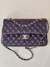 CC original Italy GR lambskin medium flap bag A01112 grape