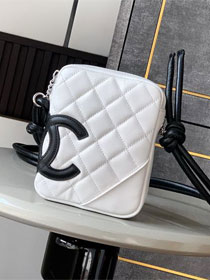 CC original lambskin mini camera bag AS6325 white