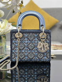 Dior original lambskin mini lady bag M0505 