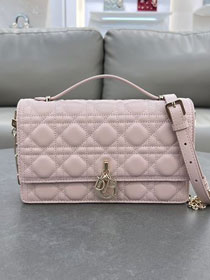 Dior original lambskin my dior top handle bag M0997 light pink