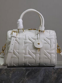 Dior original calfskin groove 25 bag M1365-2 white