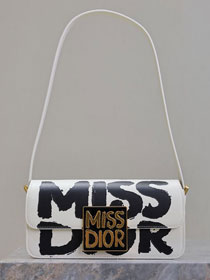 Dior original calfskin miss dior flap bag M2610 white