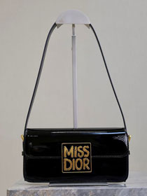 Dior original patent calfskin miss dior flap bag M2610 black
