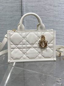 Dior original calfskin mini book tote bag S5573 white