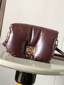 Loewe original lambskin mini goya puffer bag A896W56 burgundy