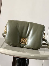 Loewe original lambskin mini goya puffer bag A896W56 khaki green
