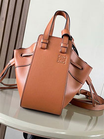 Loewe original grained calfskin mini hammock bag A538H11 brown