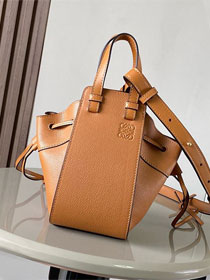 Loewe original grained calfskin mini hammock bag A538H11 caramel