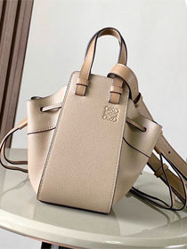 Loewe original grained calfskin mini hammock bag A538H11 light apricot