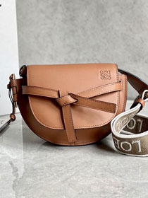 Loewe original calfskin mini gate dual bag A650N46 brown