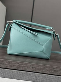 Loewe original calfskin mini puzzle bag A510P88 blue