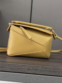 Loewe original calfskin mini puzzle bag A510P88 yellow