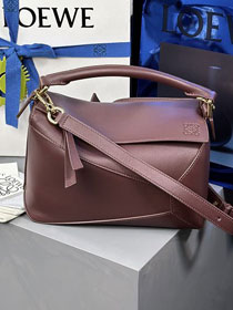 Loewe original calfskin small puzzle bag A510P60 bordeaux