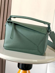 Loewe original calfskin small puzzle bag A510P60 green