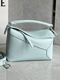 Loewe original calfskin small puzzle bag A510P60 light blue