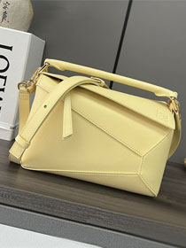 Loewe original calfskin small puzzle bag A510P60 light yellow
