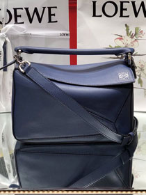 Loewe original calfskin small puzzle bag A510P60 navy blue