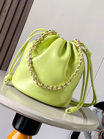 Loewe original lambskin flamenco purse bucket A411FPB lemon green