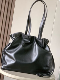 Loewe original calfskin large flamenco clutch A411FL1 black