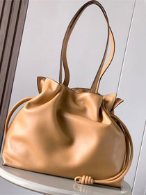 Loewe original calfskin large flamenco clutch A411FL1 caramel