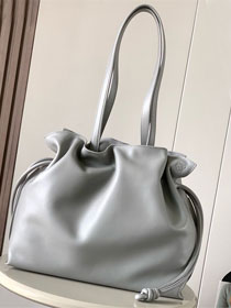 Loewe original calfskin large flamenco clutch A411FL1 grey