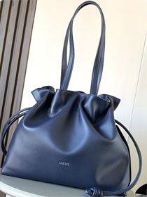 Loewe original calfskin large flamenco clutch A411FL1 navy blue